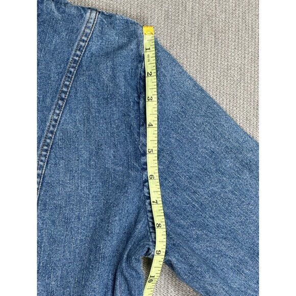 Christopher Banks Womens Blue Denim Jacket Full Zip Embroidered Flowers Medium - Picture 14 of 16